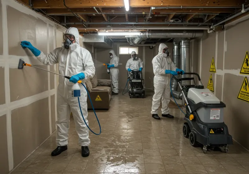 Basement Moisture Removal and Structural Drying process in Franklinton, NC